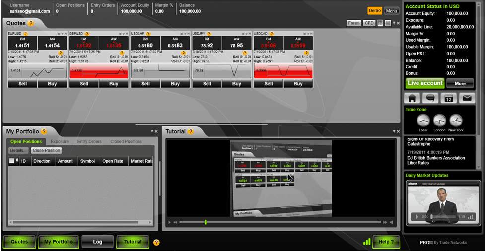 Ouverture d'un compte Profit chez bforex